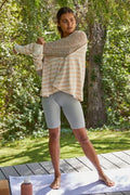RJ2529 | Dallon Contrast Top: Dusty Rose Ivory / M
