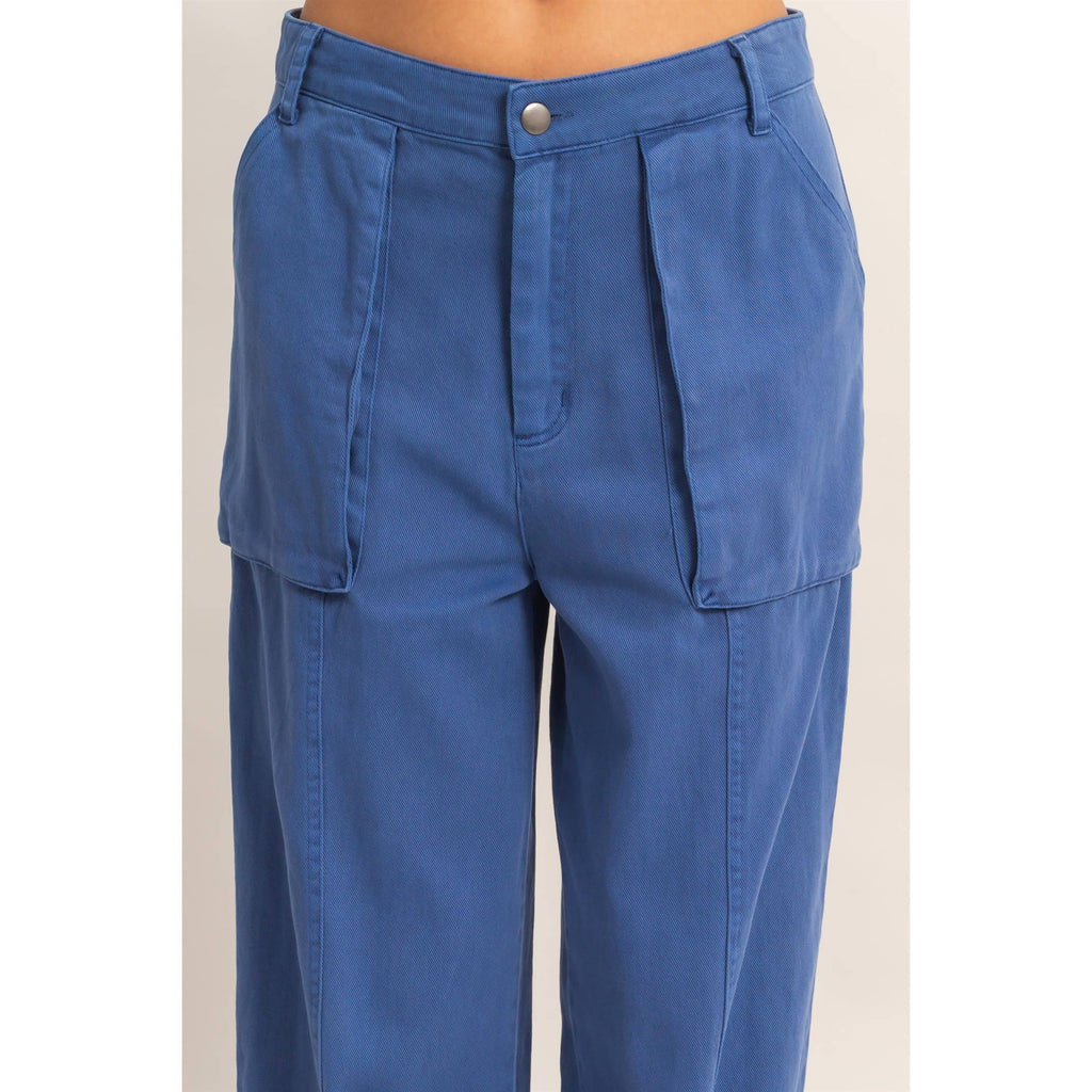 High Rise Cargo Pants With Ankle Ties: PINK / S-M-L(2-2-2)