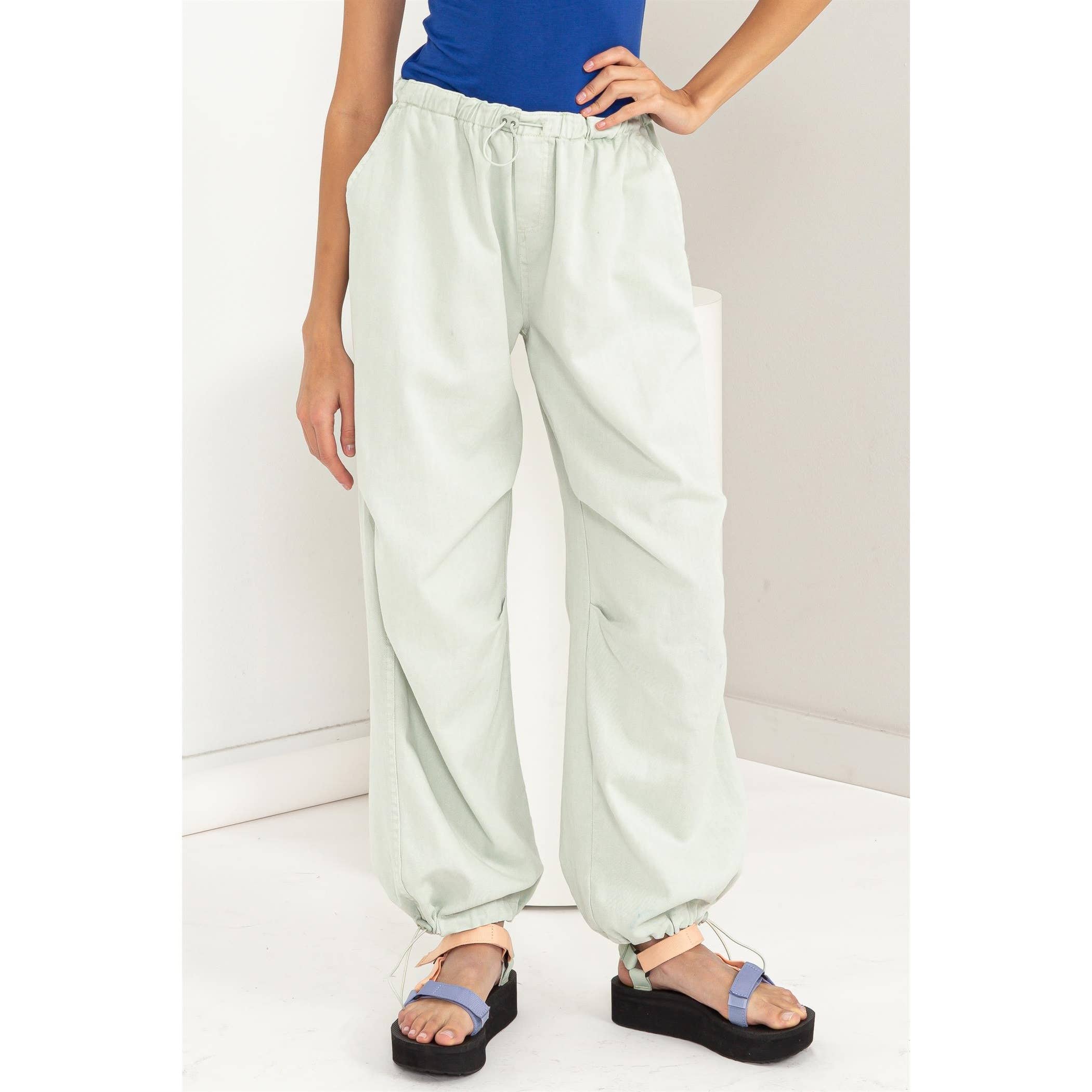 Mid Rise Parachute Pants: COBALT / S-M-L(2-2-2)