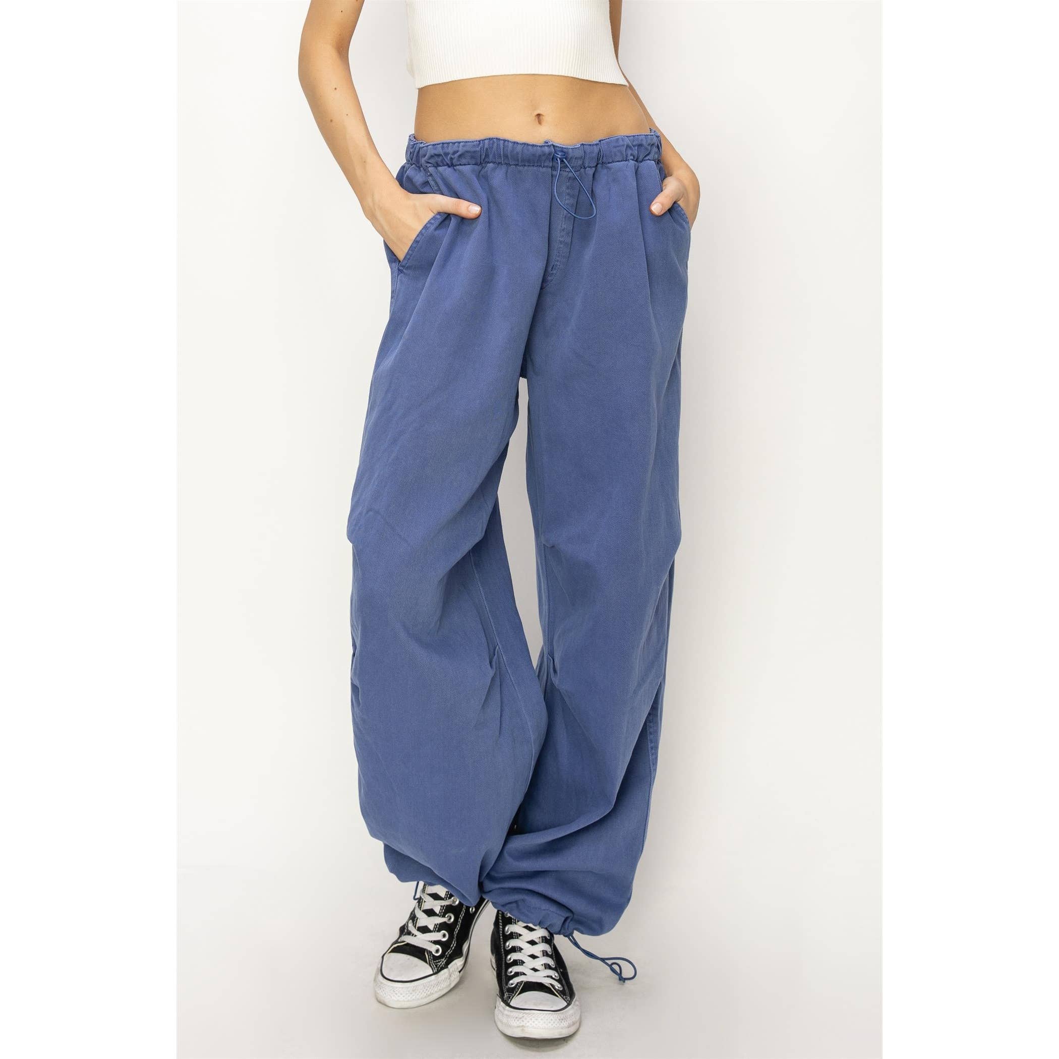 Mid Rise Parachute Pants: COBALT / S-M-L(2-2-2)