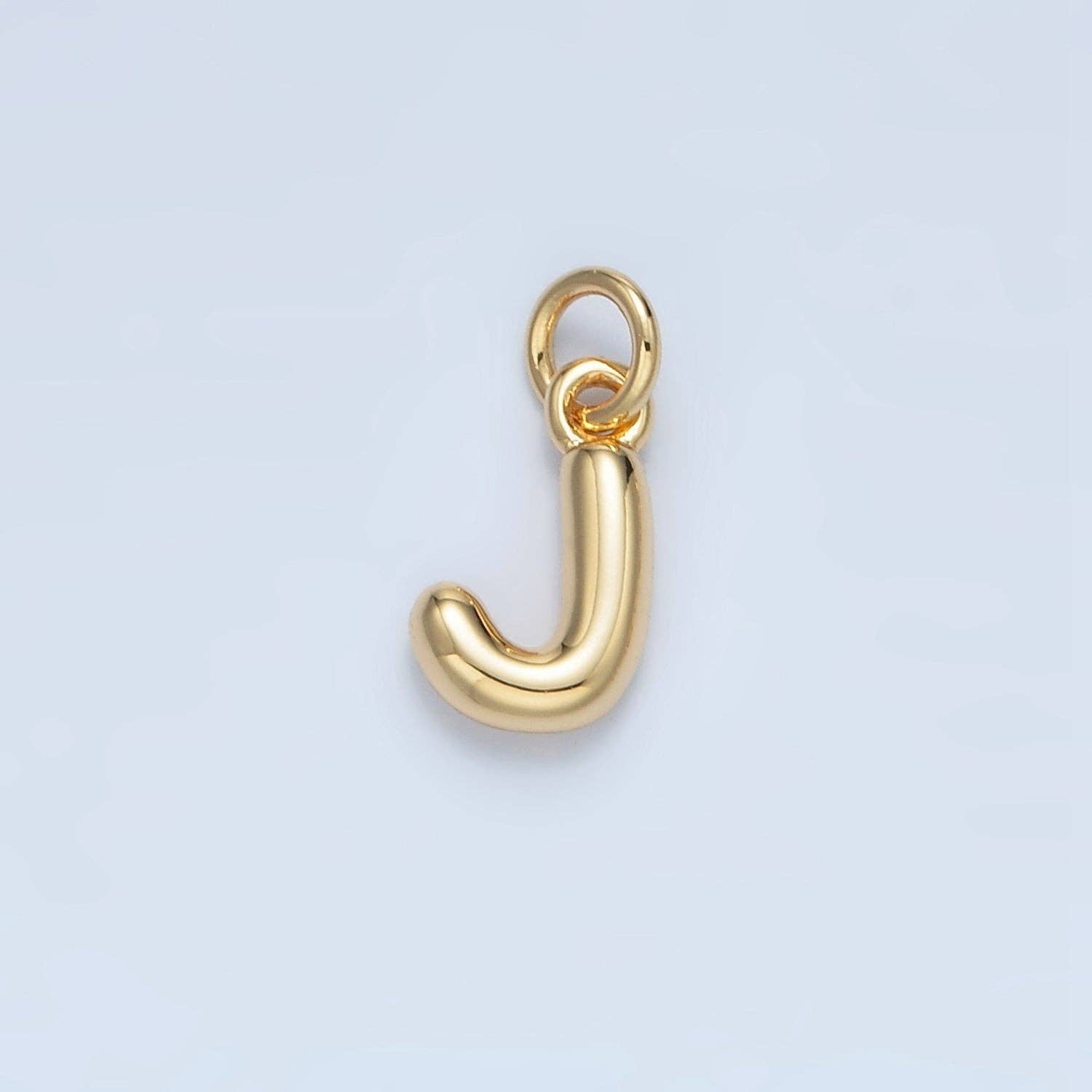 16K Gold Filled 10mm Initial Letter Chubby Balloon Mini Charm | A1591 - A1603: Letter M