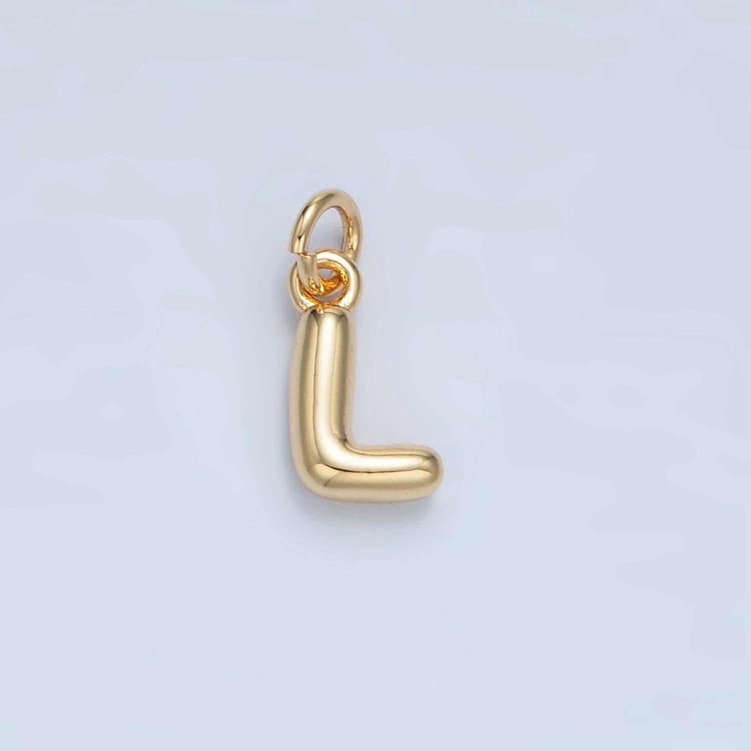 16K Gold Filled 10mm Initial Letter Chubby Balloon Mini Charm | A1591 - A1603: Letter I