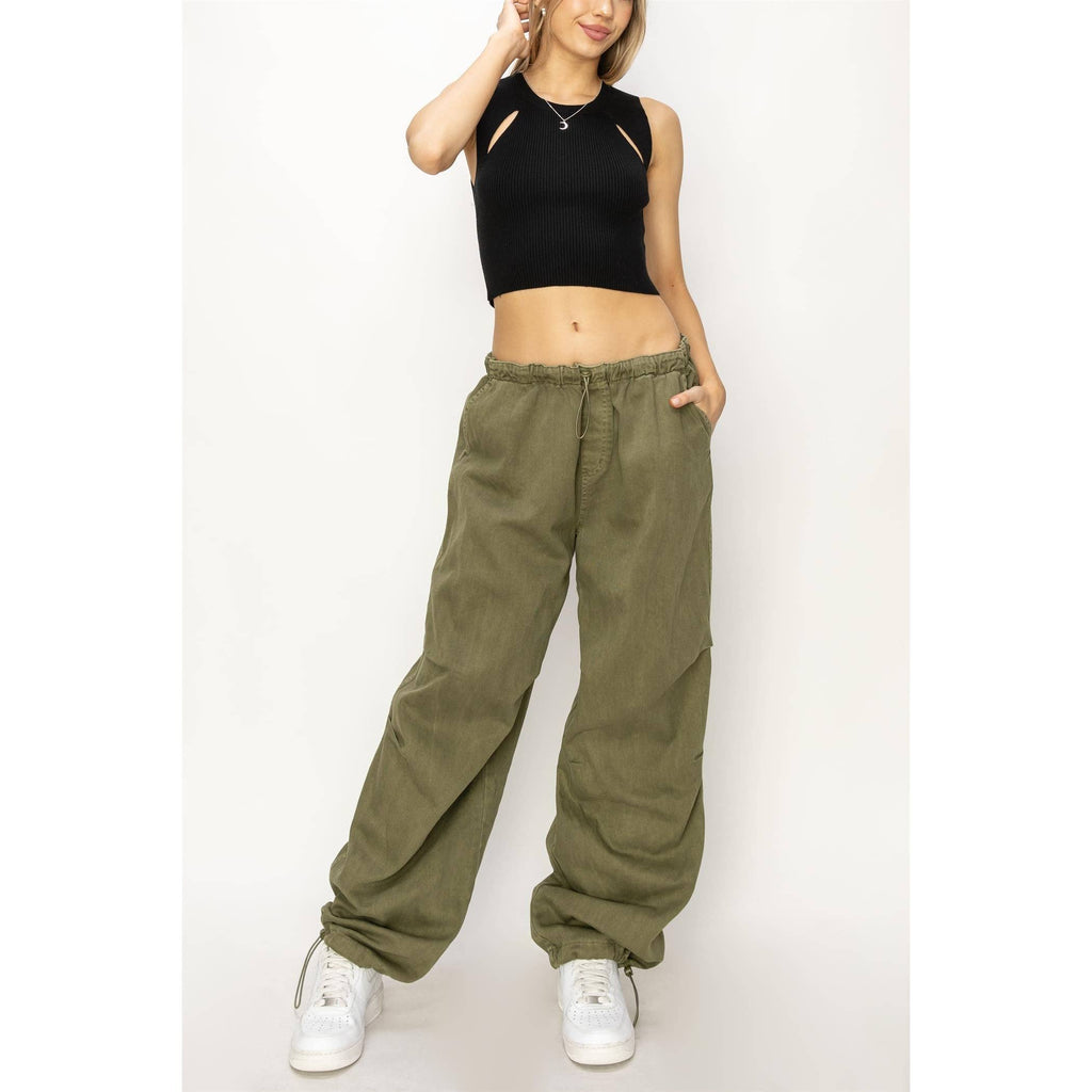 Mid Rise Parachute Pants: COBALT / S-M-L(2-2-2)