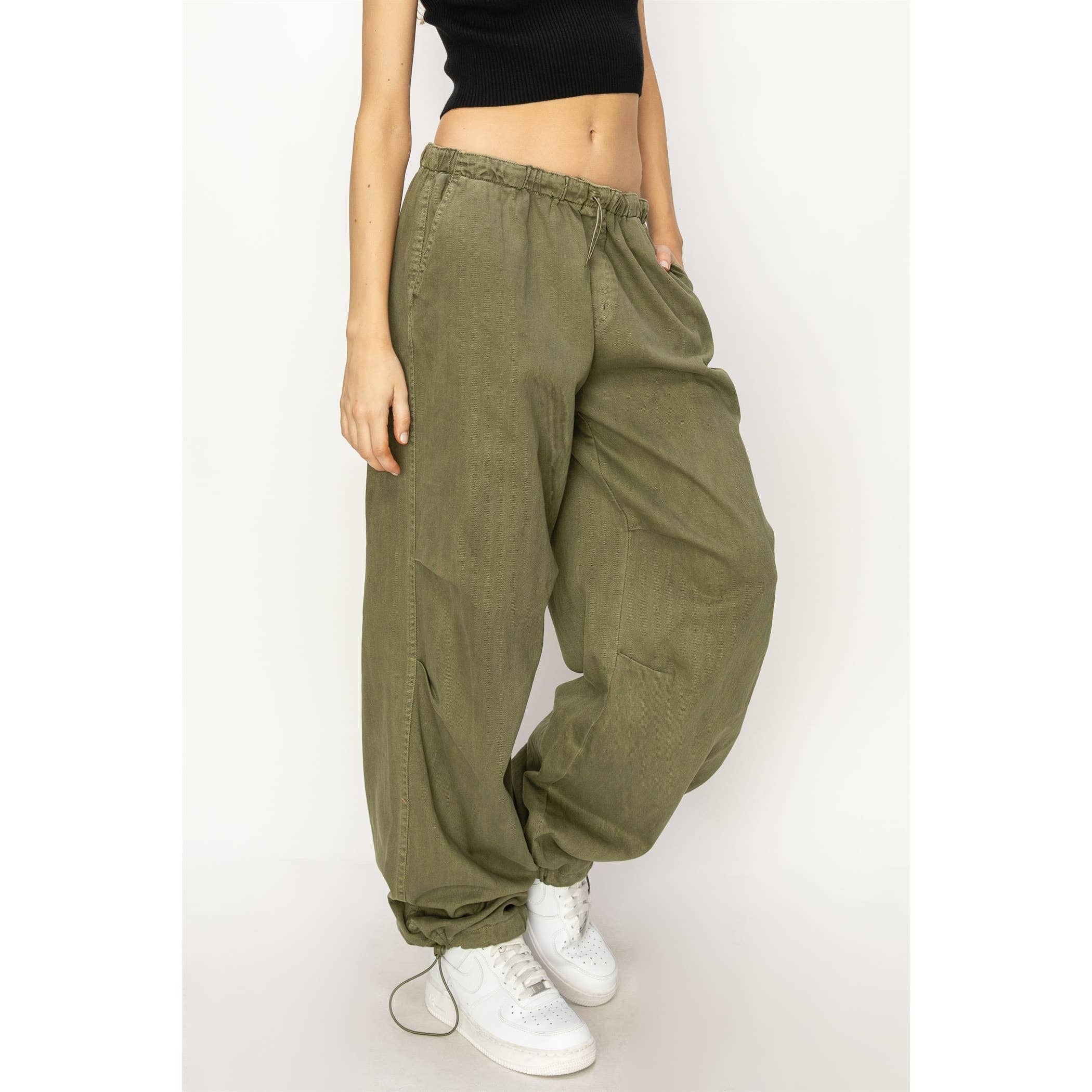 Mid Rise Parachute Pants: COBALT / S-M-L(2-2-2)