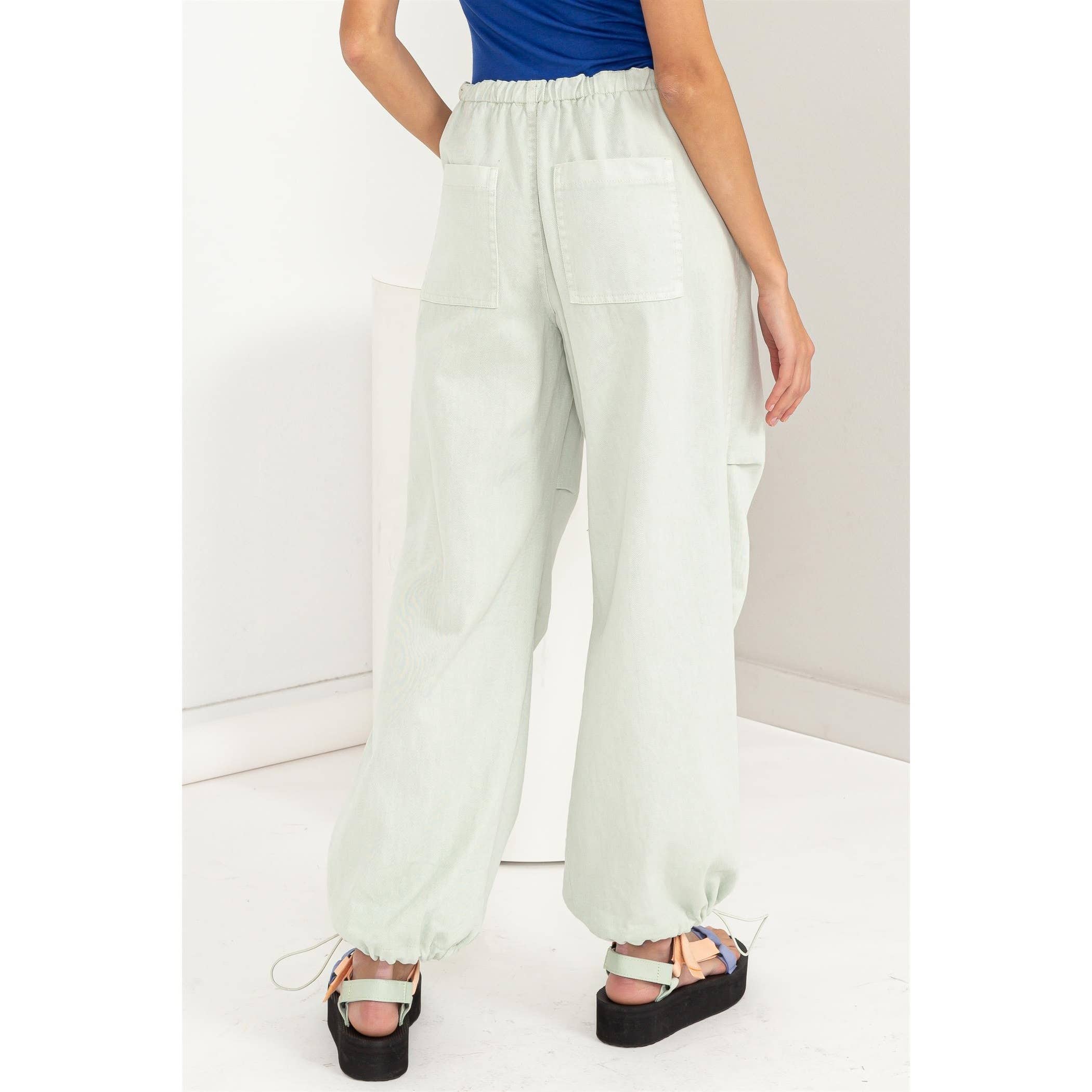 Mid Rise Parachute Pants: COBALT / S-M-L(2-2-2)