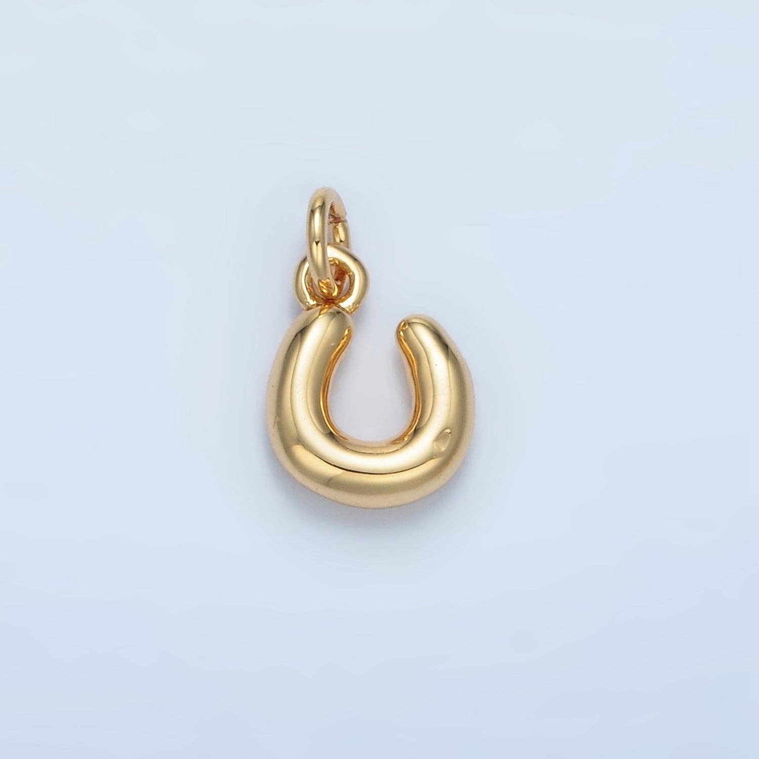 16K Gold Filled 10mm Initial Letter Chubby Balloon Mini Charm | A1591 - A1603: Letter M