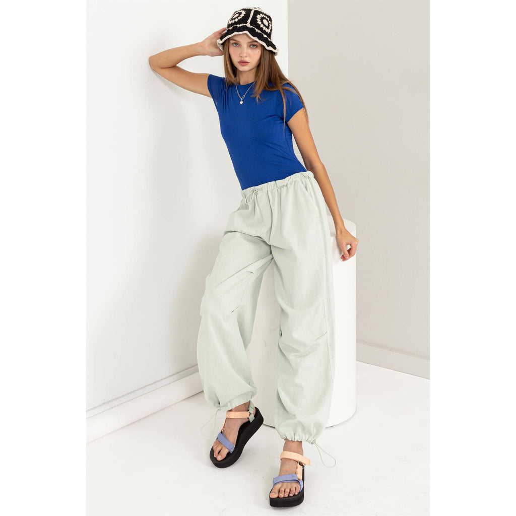 Mid Rise Parachute Pants: COBALT / S-M-L(2-2-2)