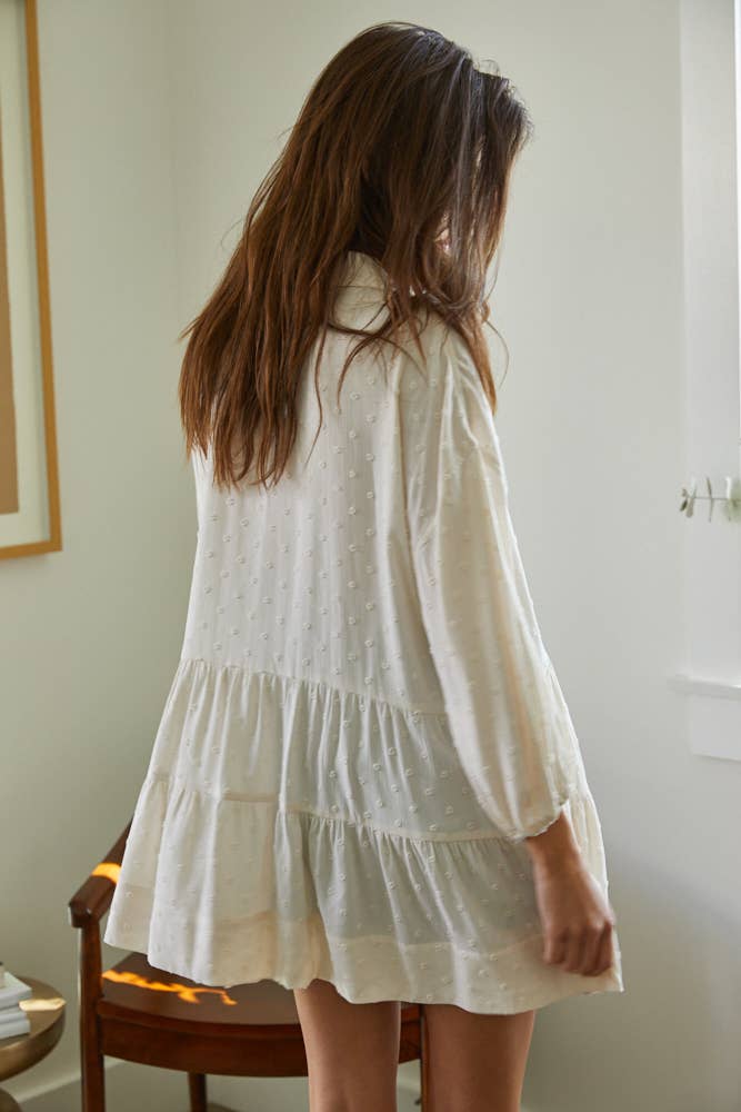 Dotted Breeze Tunic: Cream