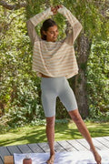 RJ2529 | Dallon Contrast Top: Dusty Rose Ivory / S