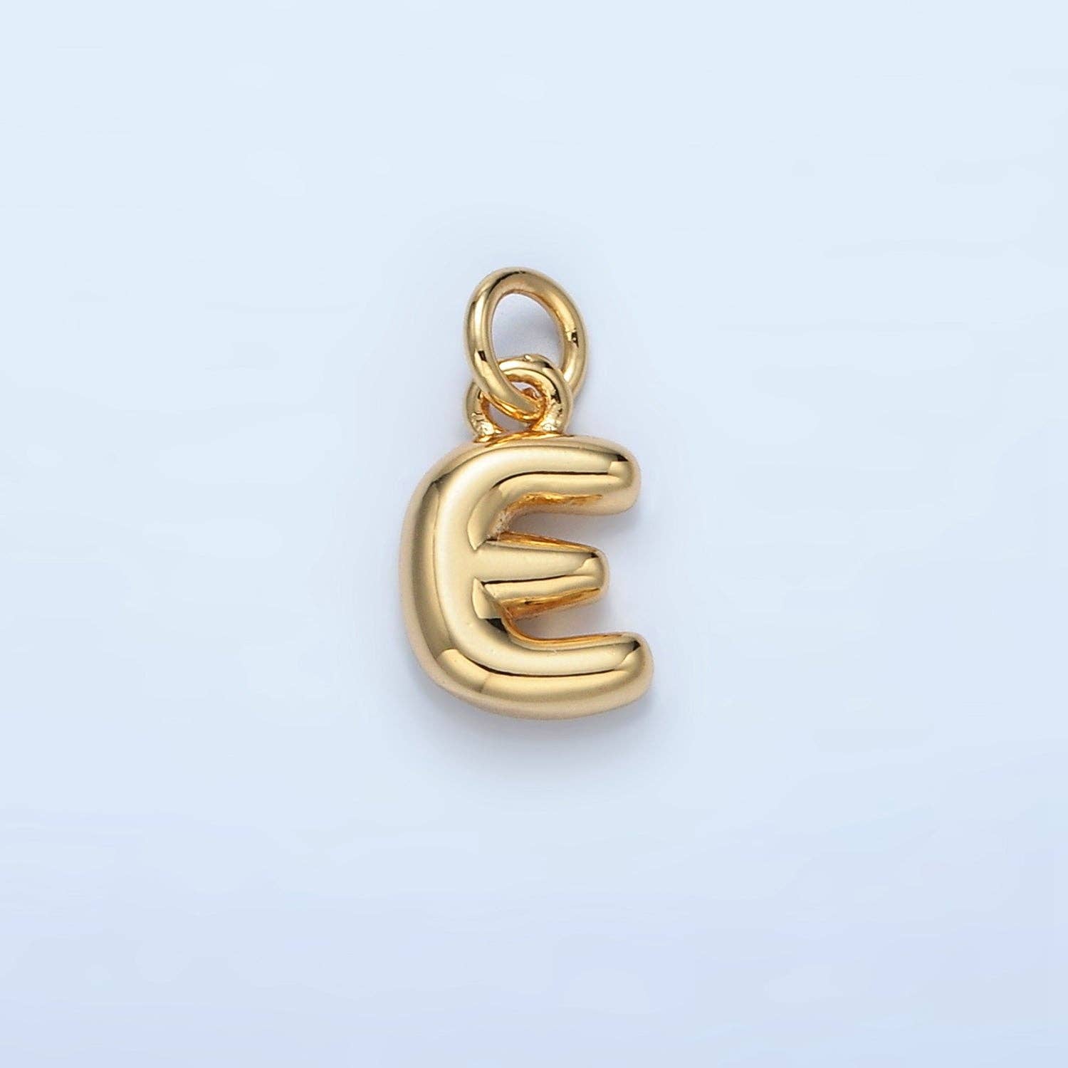 16K Gold Filled 10mm Initial Letter Chubby Balloon Mini Charm | A1591 - A1603: Letter M