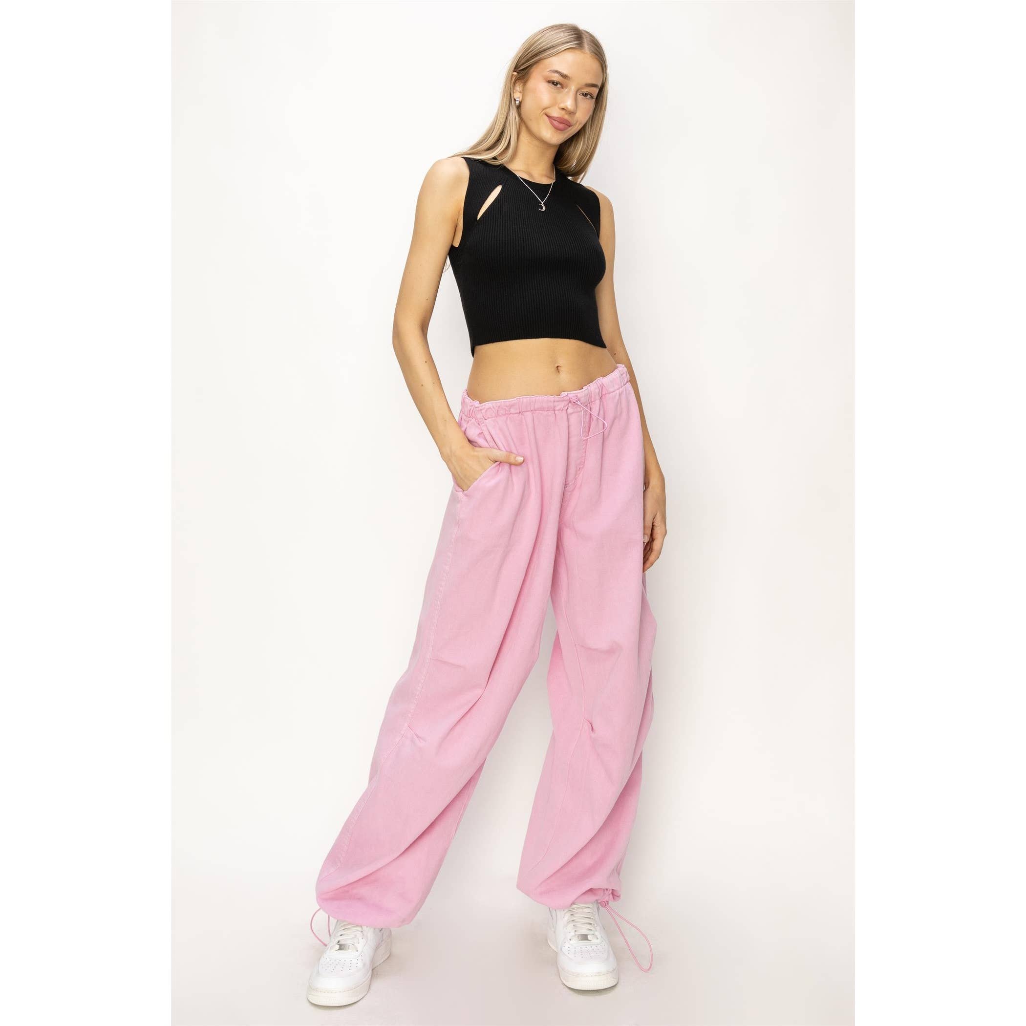 Mid Rise Parachute Pants: COBALT / S-M-L(2-2-2)