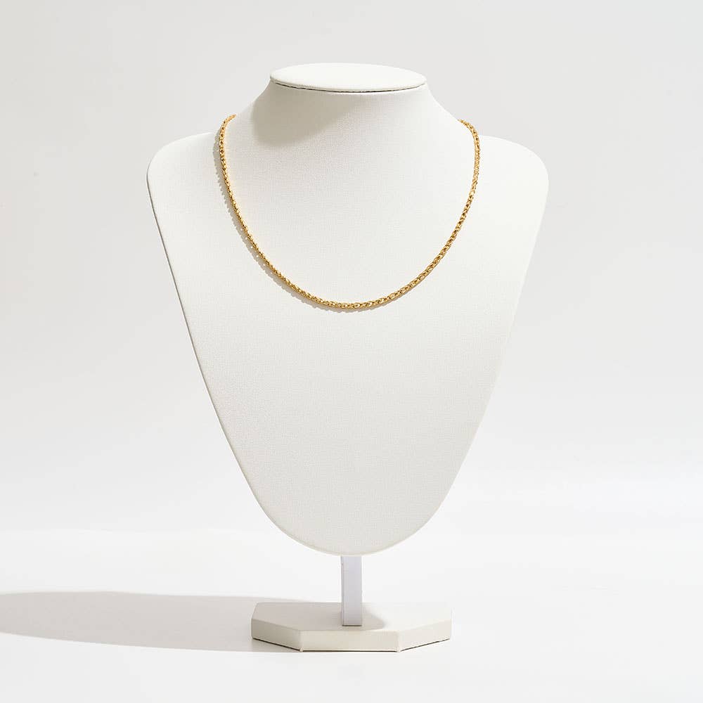 Gold Dipped Classic Rope Chain Necklace: 16 INCHES