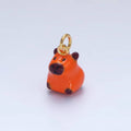 24K Gold Filled 13mm Glass Sitting Capybara Animal Charm | X576