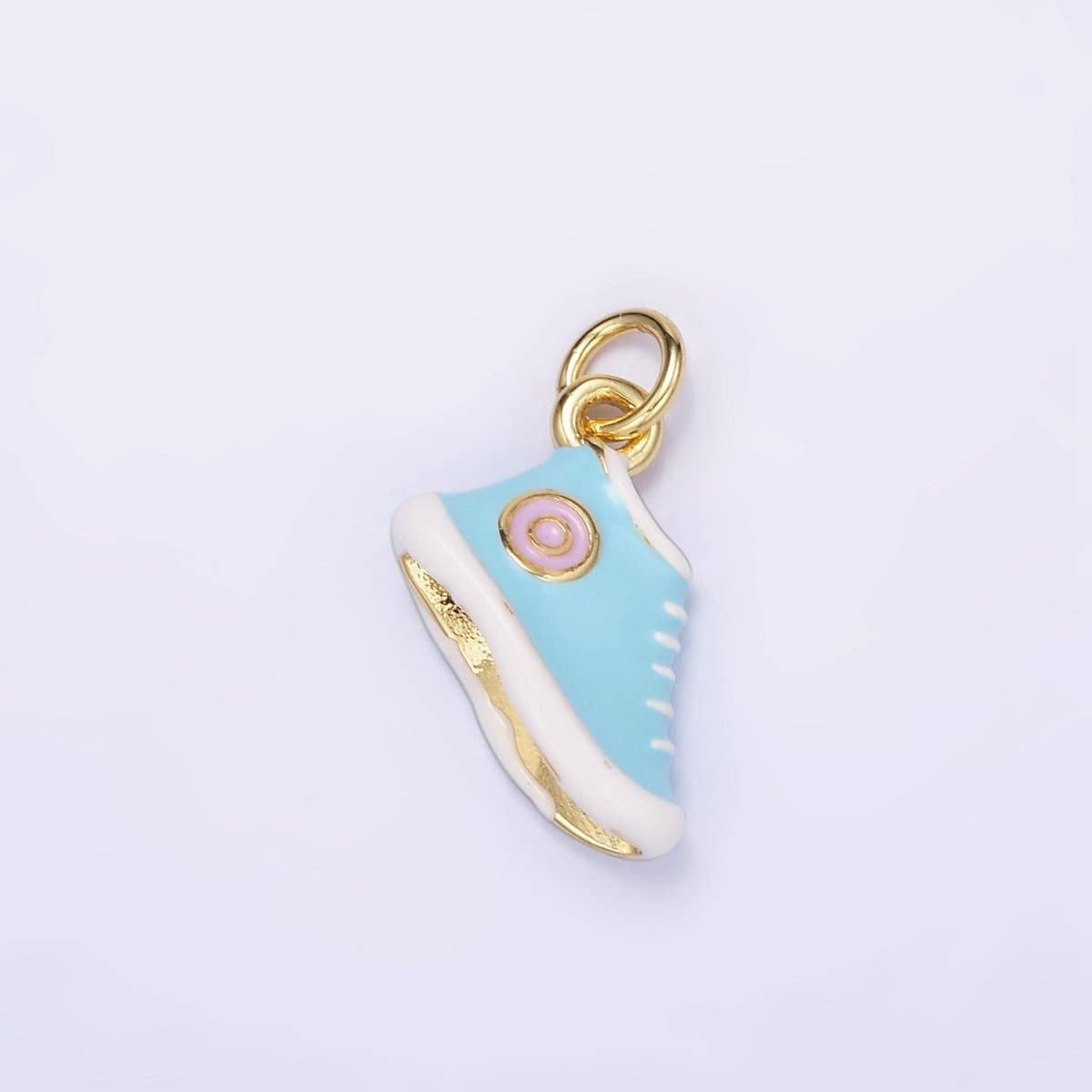 24K Gold Filled Blue, Red Enamel Sneakers Shoe Mini Charm | C649: Red