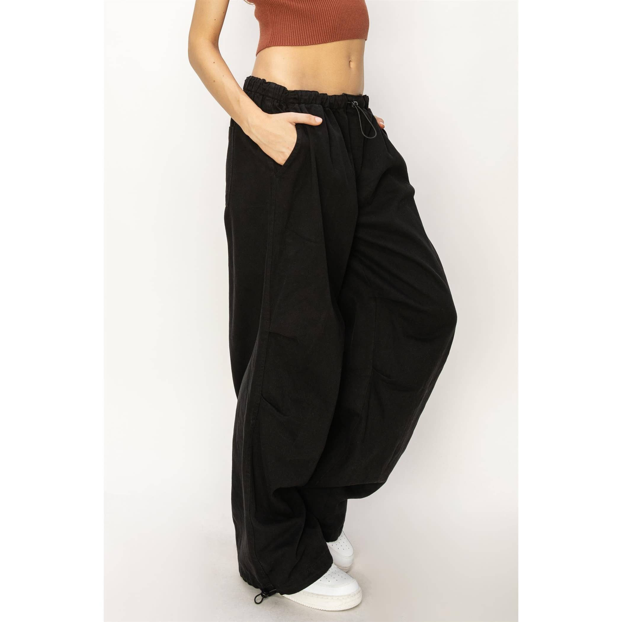 Mid Rise Parachute Pants: COBALT / S-M-L(2-2-2)