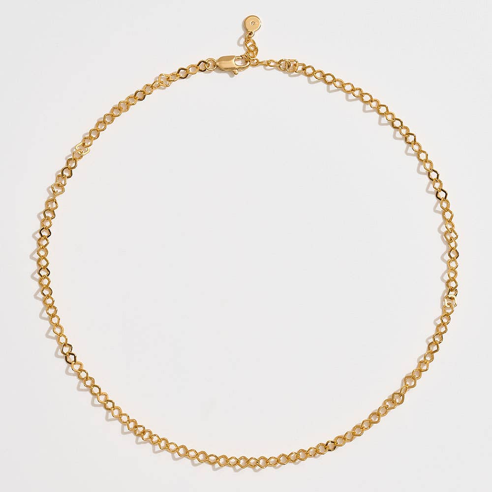 Gold Dipped Geometric Link Chain Necklace